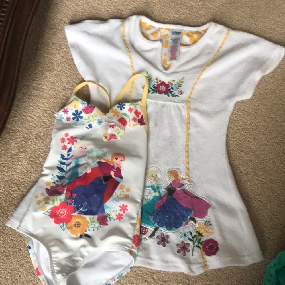 Disney Elsa and Anna frozen swimsuit and cover
